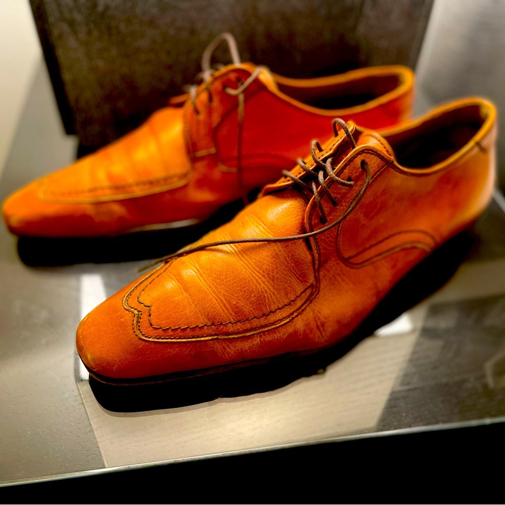 Caramel brown men’s leather dress shoes size 9